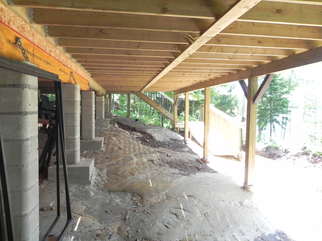 McDougall Cottage Attached Deck Piers on Rock
