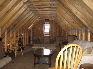 Partridge Bay Garage After Construction Unfinished Attic Interior