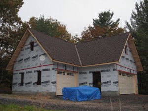 Partridge Bay Garage During Construction Front Left