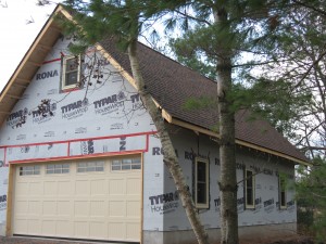 Partridge Bay Garage During Construction Front Right