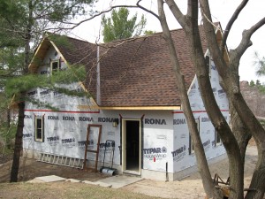 Partridge Bay Garage During Construction Rear