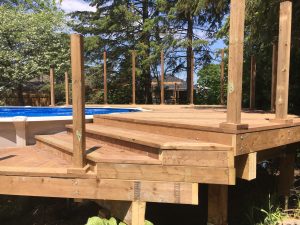 Keswick Pool Deck - During Construction Stairs From Ground